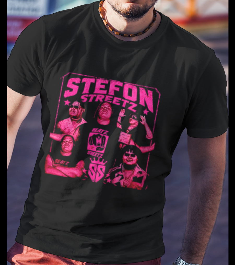 Stefon Streetz Pink Stars And Faces T-Shirt