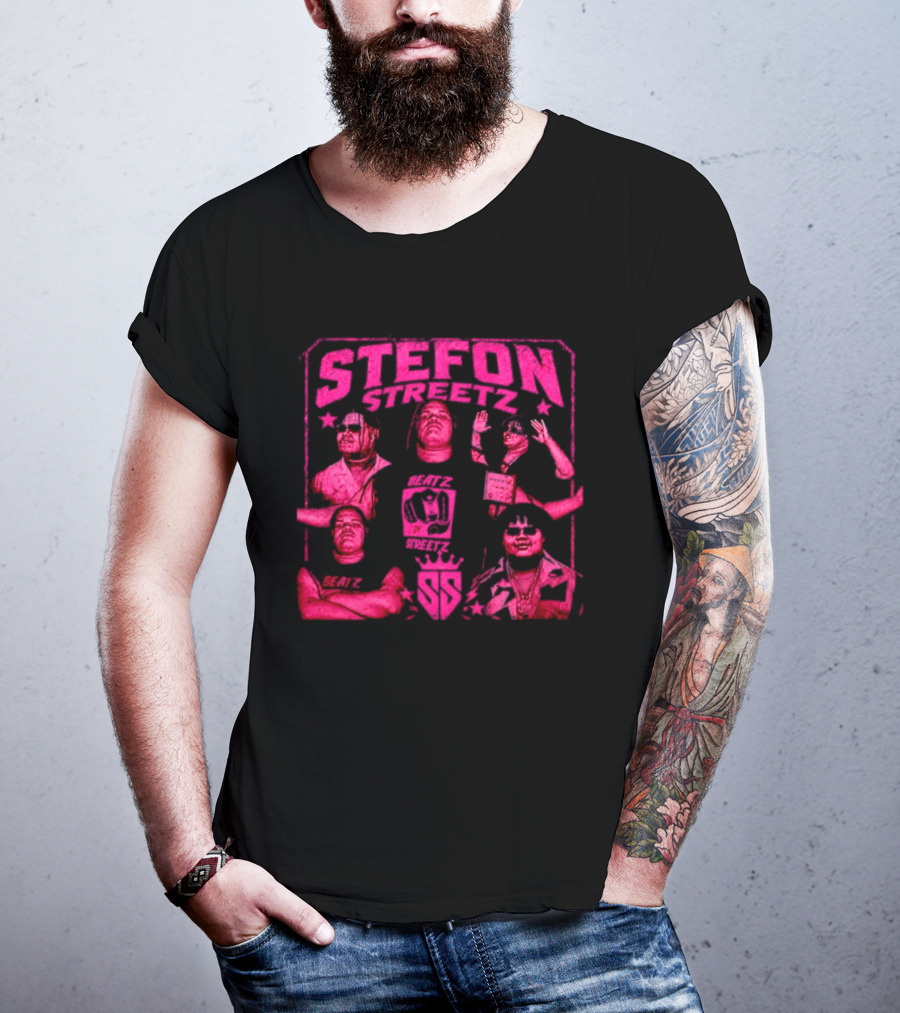 Stefon Streetz Pink Stars And Faces T-Shirt