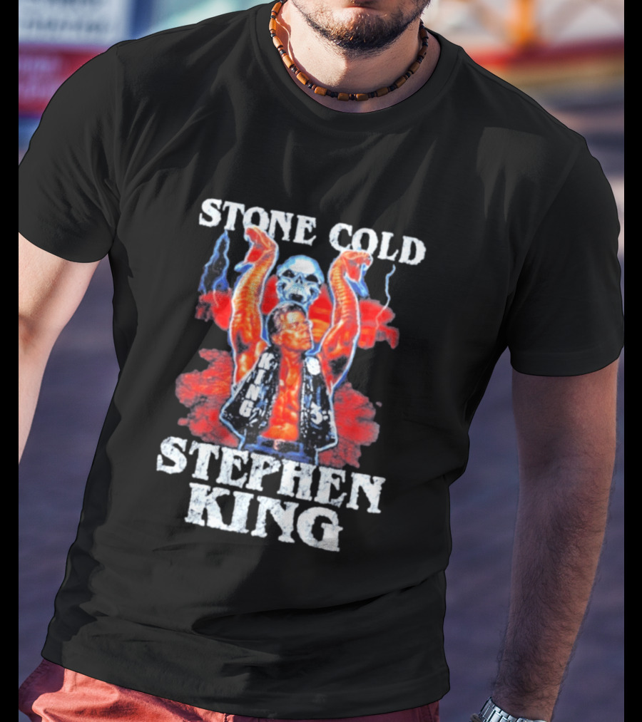 Stone Cold Stephen King 3 16 WWE Horror Scary Mashup T-Shirt