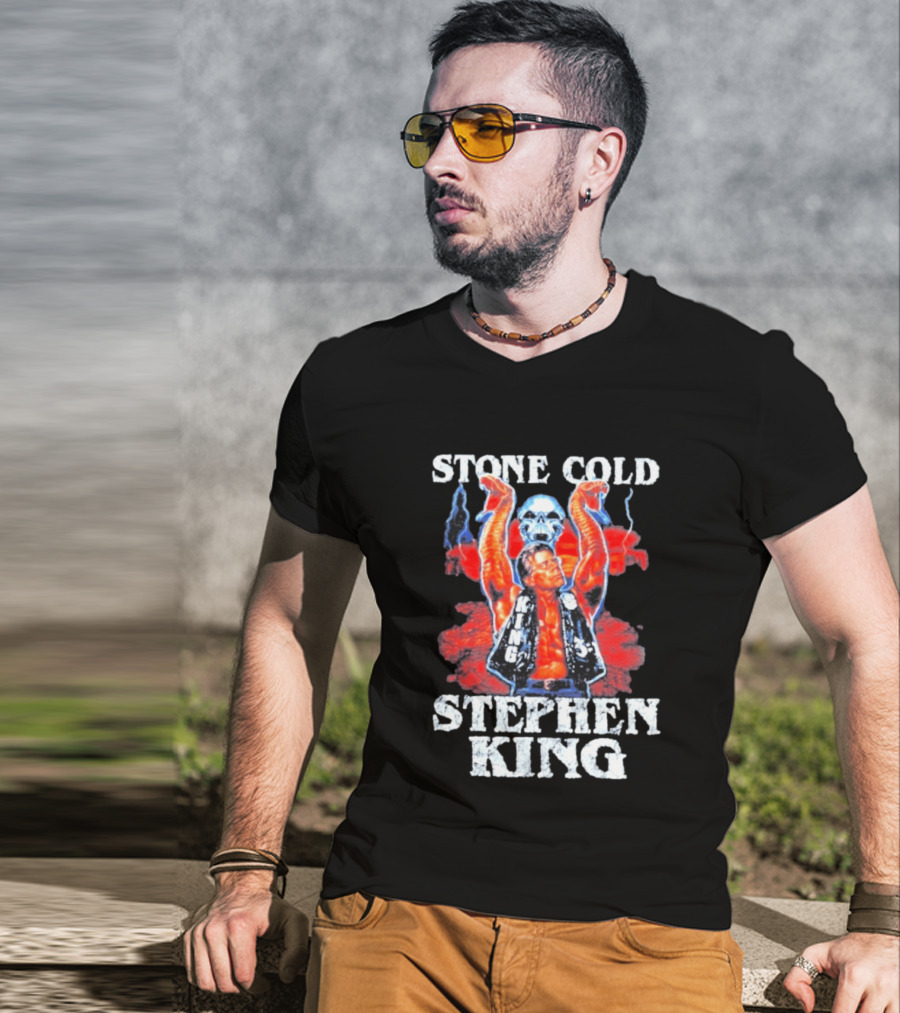 Stone Cold Stephen King 3 16 WWE Horror Scary Mashup T-Shirt
