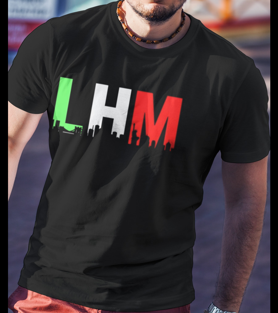 Stream Yvng Mobster LHM NYC Skyline Green White Red Drip Letters T-Shirt