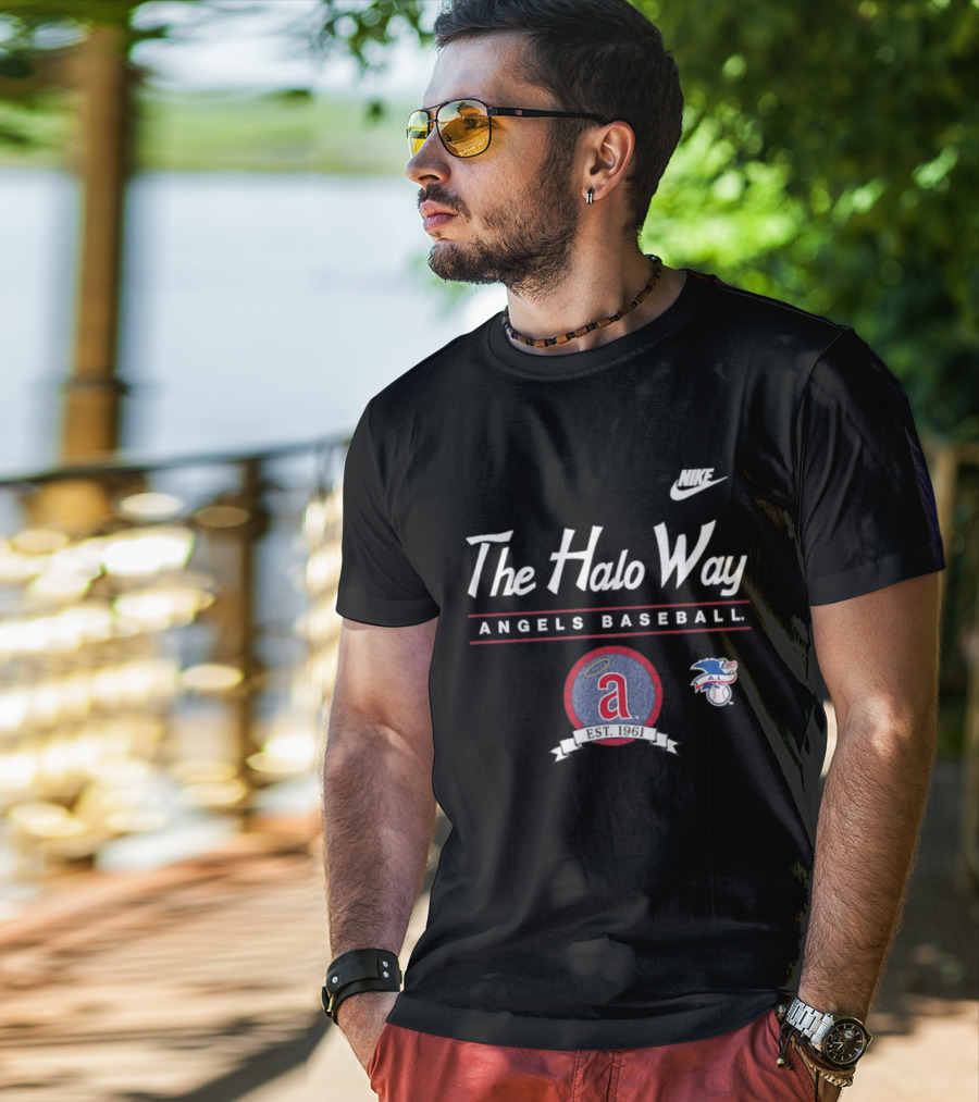 The Halo Way Angels Baseball Est 1961 MLB Nike A.L. T-Shirt