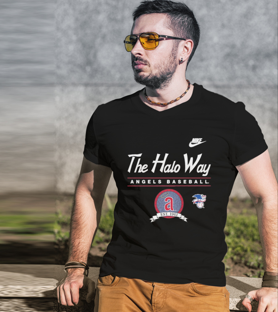 The Halo Way Angels Baseball Est 1961 MLB Nike A.L. T-Shirt