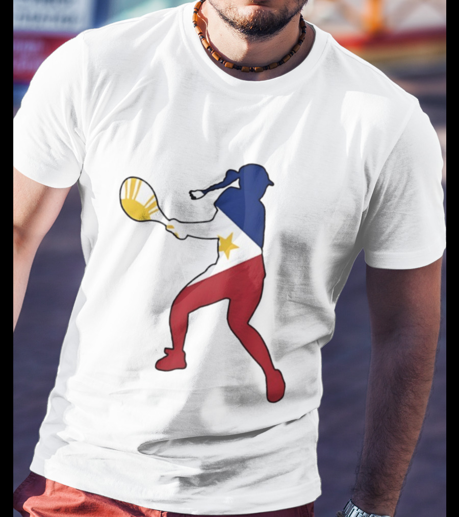 Alexandra Eala Tennis Player Silhouette Philippines Flag T-Shirt