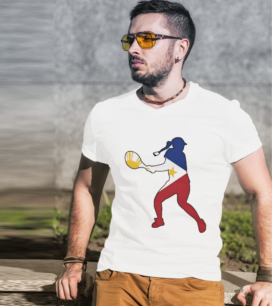 Alexandra Eala Tennis Player Silhouette Philippines Flag T-Shirt