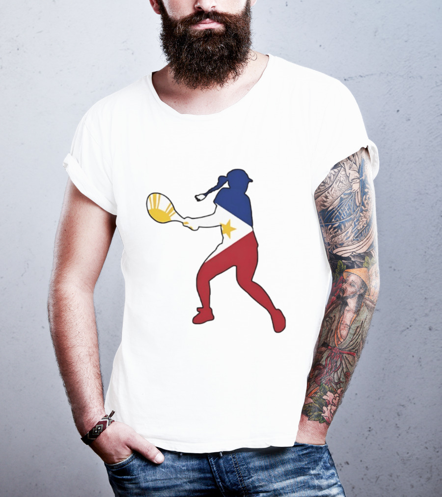 Alexandra Eala Tennis Player Silhouette Philippines Flag T-Shirt
