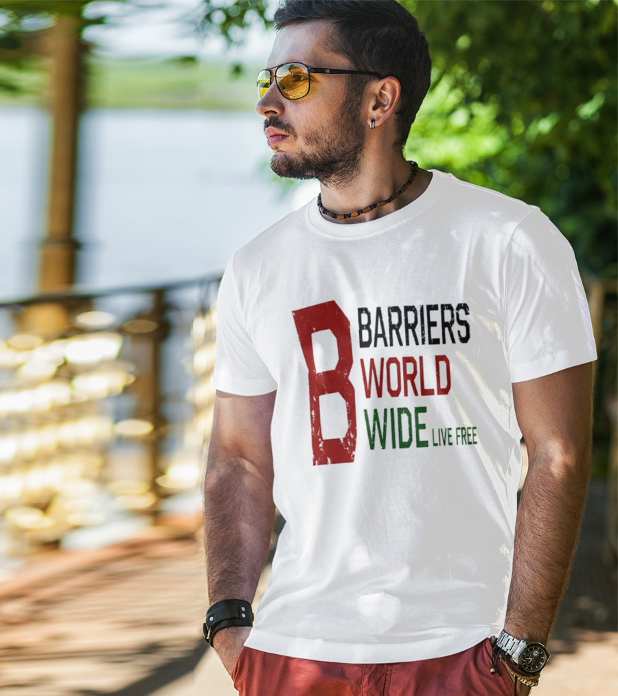 Barriers World Wide Live Free Streetwear Red Green T-Shirt