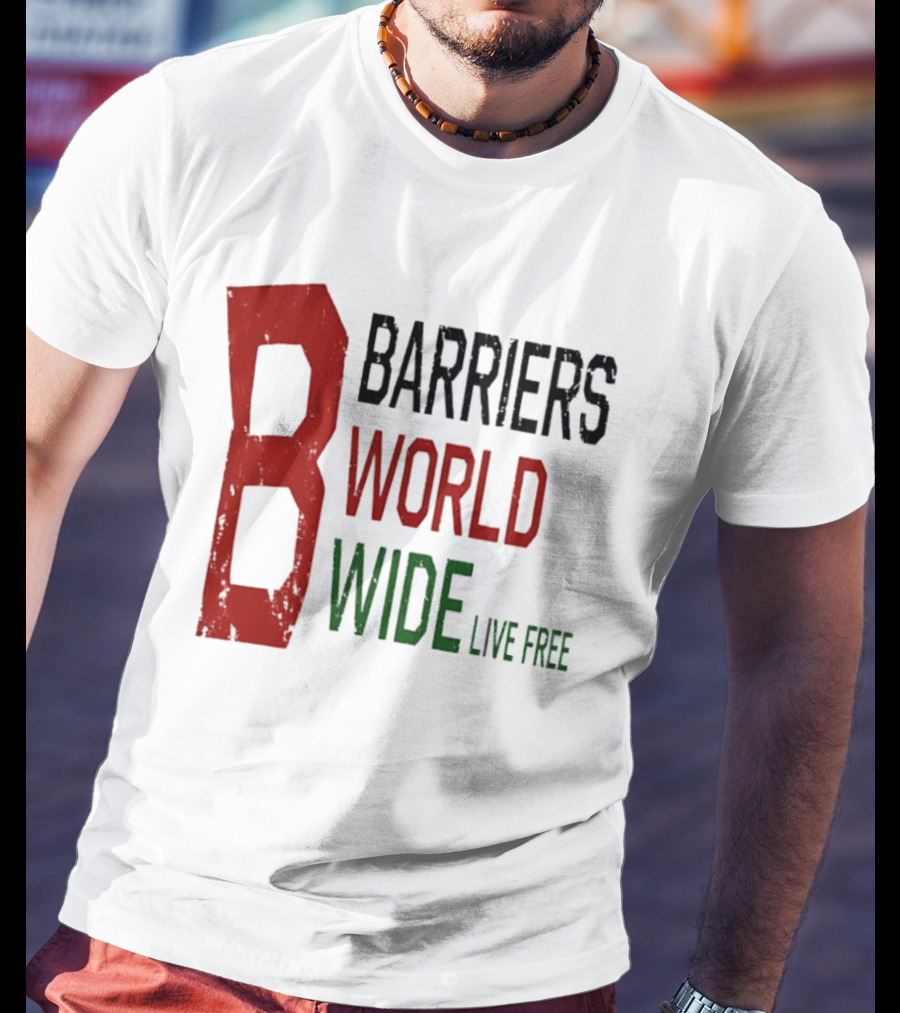 Barriers World Wide Live Free Streetwear Red Green T-Shirt