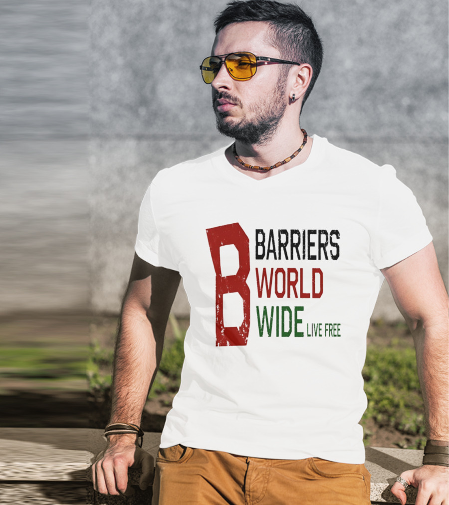 Barriers World Wide Live Free Streetwear Red Green T-Shirt