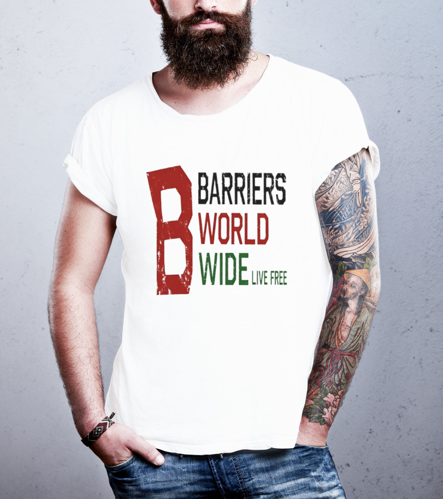 Barriers World Wide Live Free Streetwear Red Green T-Shirt