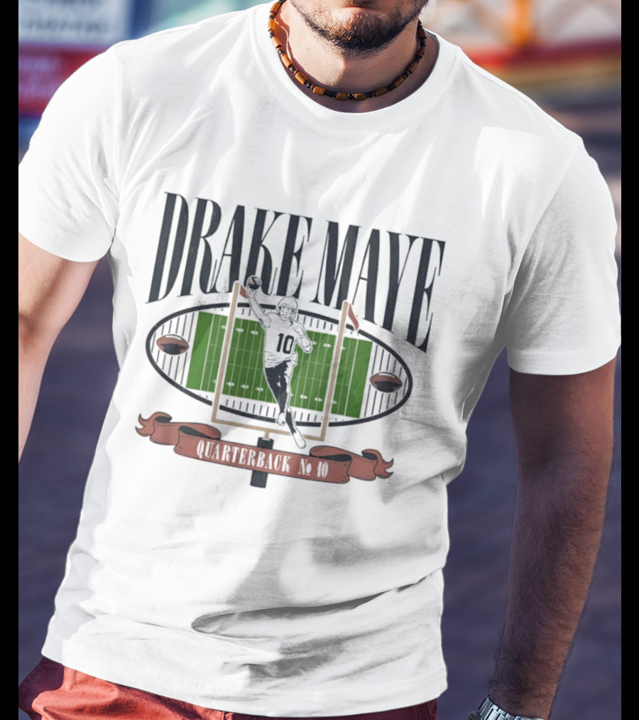 Drake Maye Quarterback No. 10 Football Gridiron Standouts T-Shirt