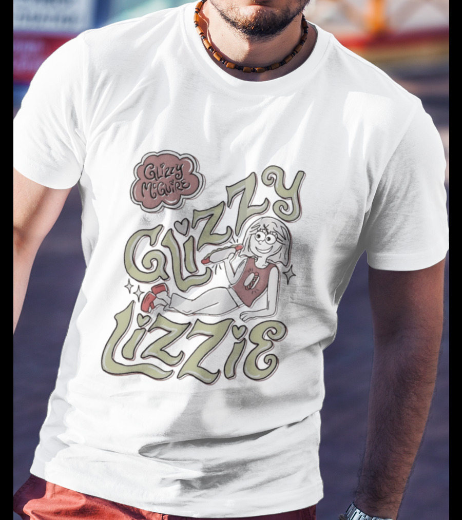 Glizzy McGuire Glizzy Lizzie Hot Dog Retro Character Fun T-Shirt