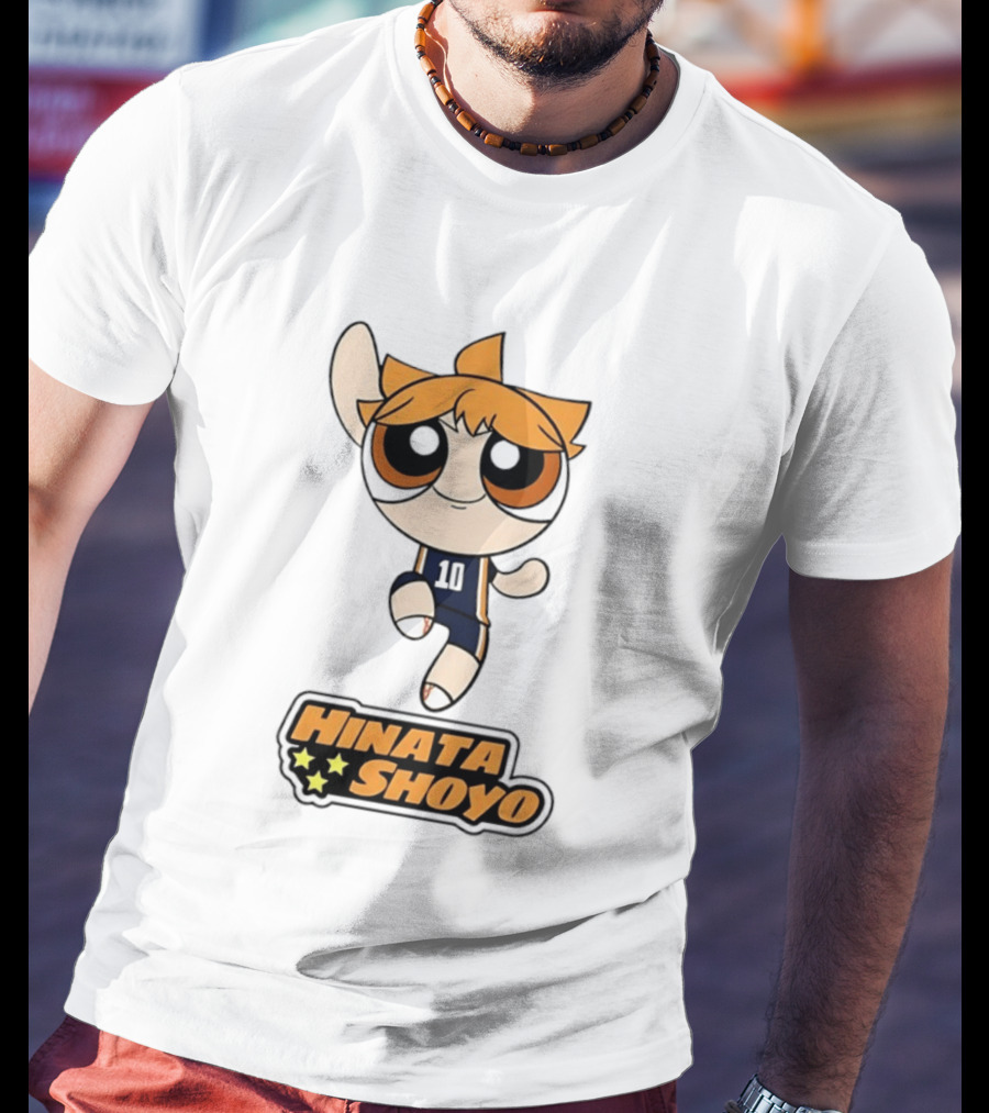 Hinata Shoyo Haikyuu Powerpuff Girls Crossover Anime Volleyball Player T-Shirt