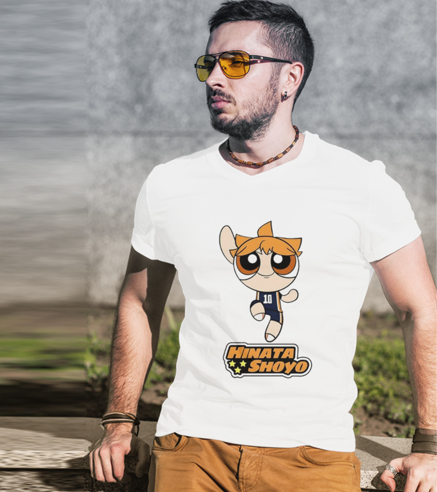 Hinata Shoyo Haikyuu Powerpuff Girls Crossover Anime Volleyball Player T-Shirt