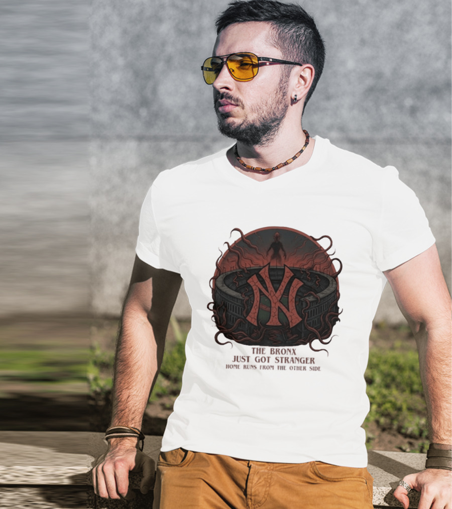 Yankees Stranger Things Mashup The Bronx Just Got Stranger Home Runs Other Side T-Shirt