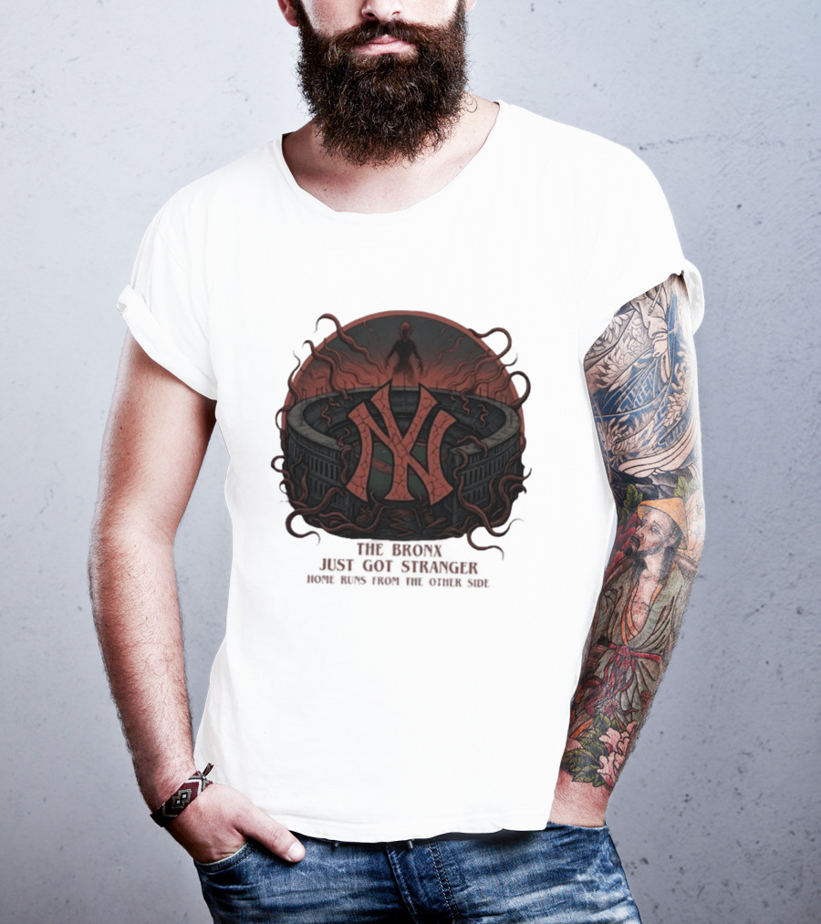 Yankees Stranger Things Mashup The Bronx Just Got Stranger Home Runs Other Side T-Shirt