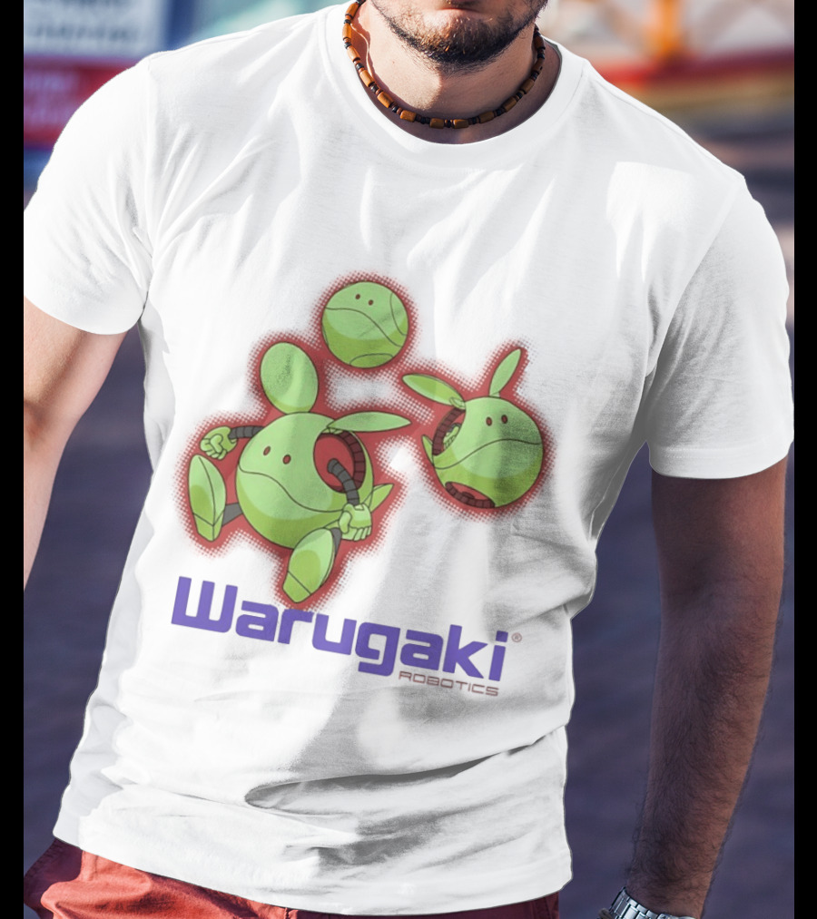 Warugaki Robotics Green Robot Trio Cartoon T-Shirt