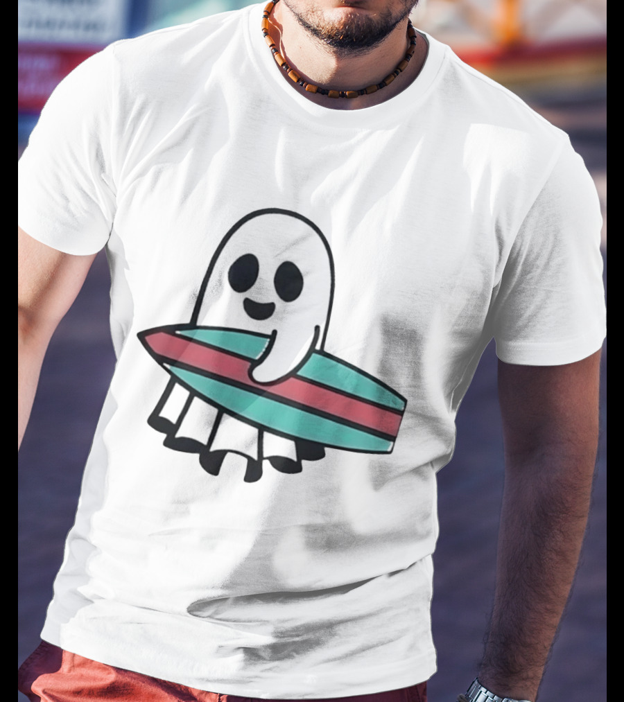 Ghost With Surfboard Adventure Surfing Ghost Fun T-Shirt