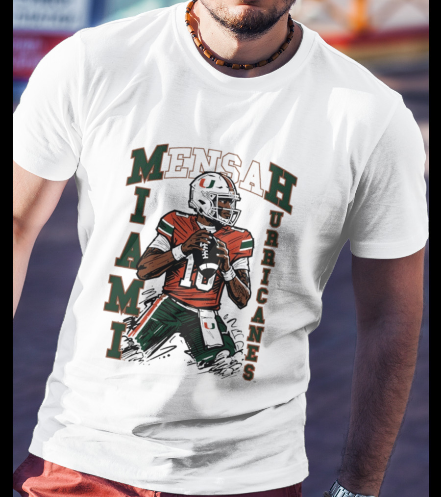 Mensah Miami Hurricanes NCAA Football Player 18 T-Shirt
