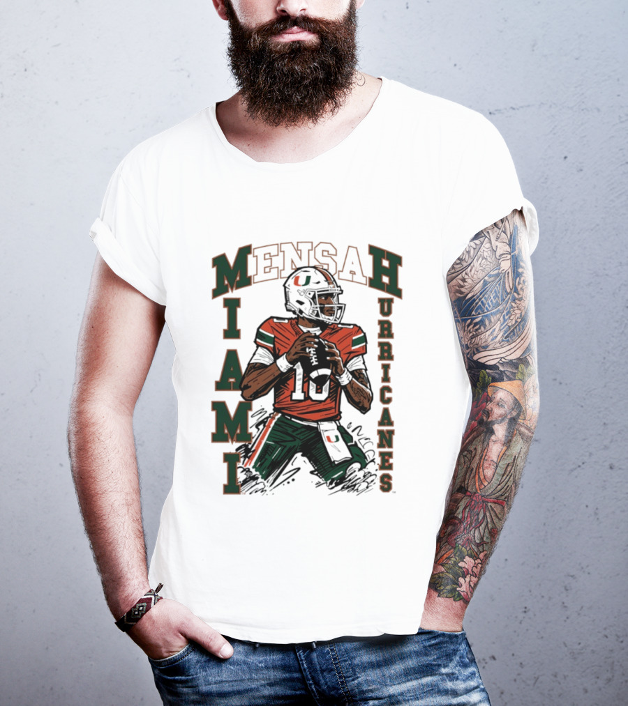 Mensah Miami Hurricanes NCAA Football Player 18 T-Shirt
