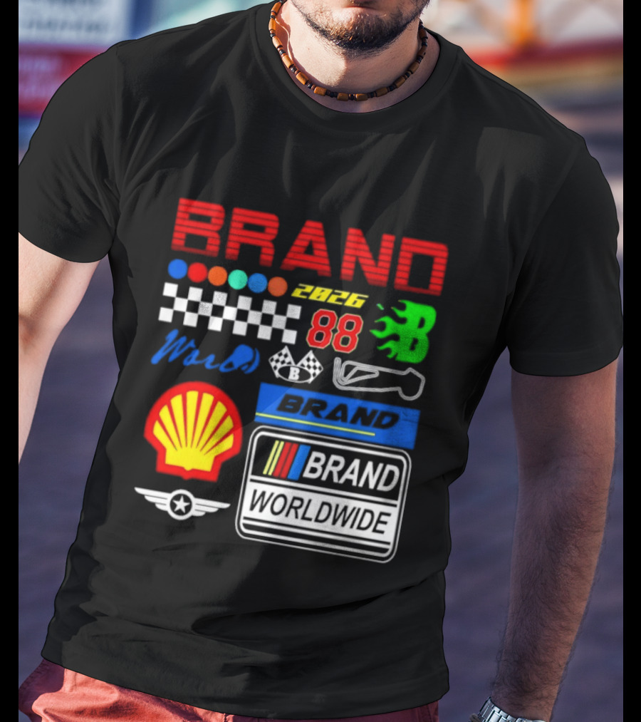 Brand 88 Worldwide Racing Motorsport Checkered Shell 2026 T-Shirt