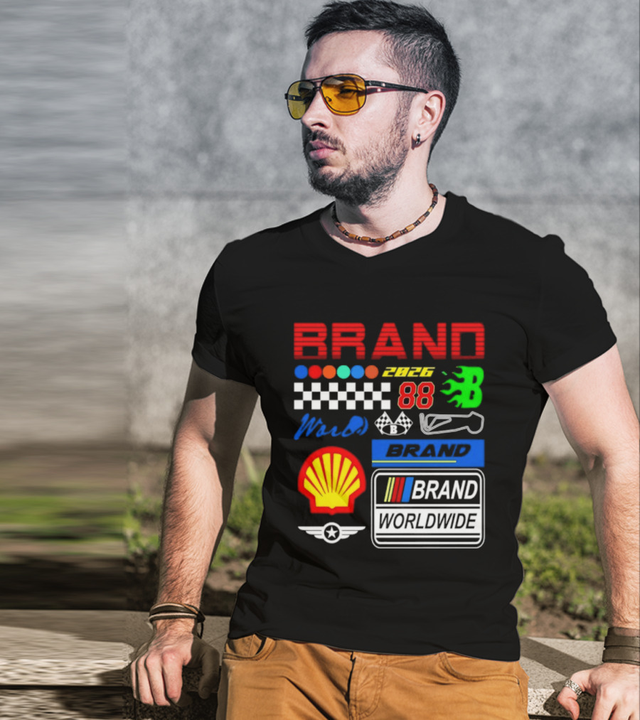 Brand 88 Worldwide Racing Motorsport Checkered Shell 2026 T-Shirt