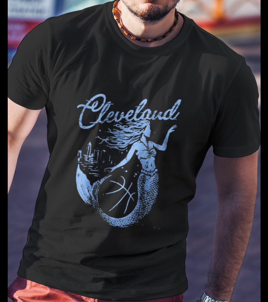 Cleveland Mermaid Cityscape Basketball T-Shirt