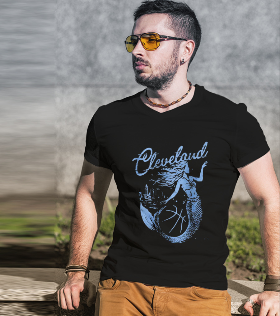 Cleveland Mermaid Cityscape Basketball T-Shirt