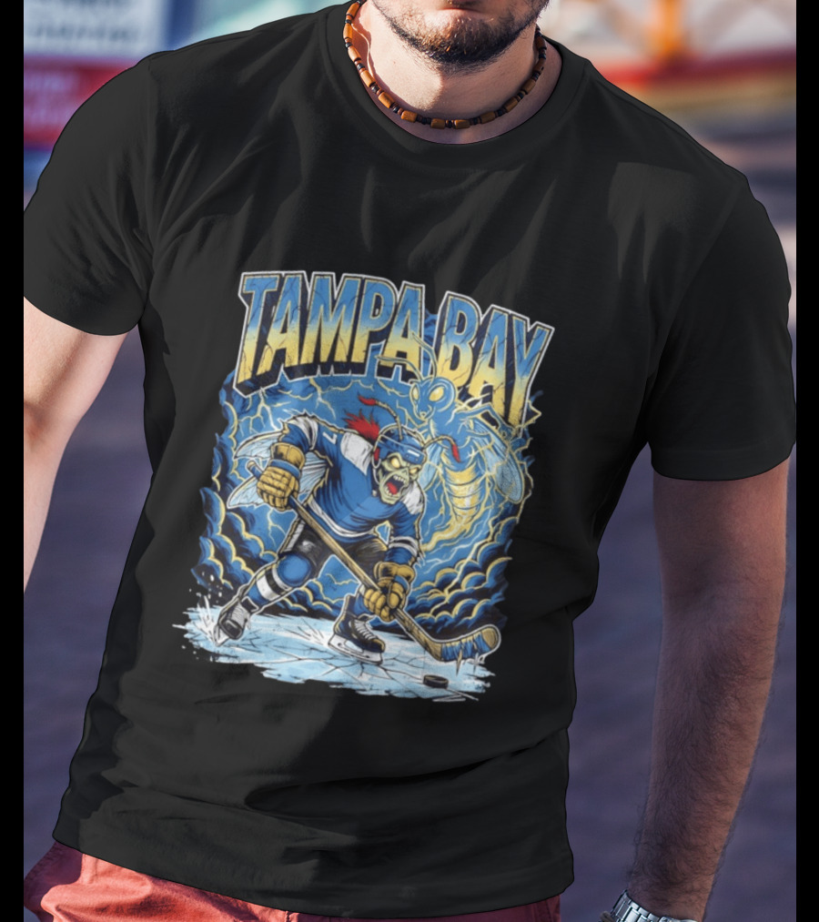 Tampa Bay Lightning ThunderBug Hockey Ice Storm Burst T-Shirt