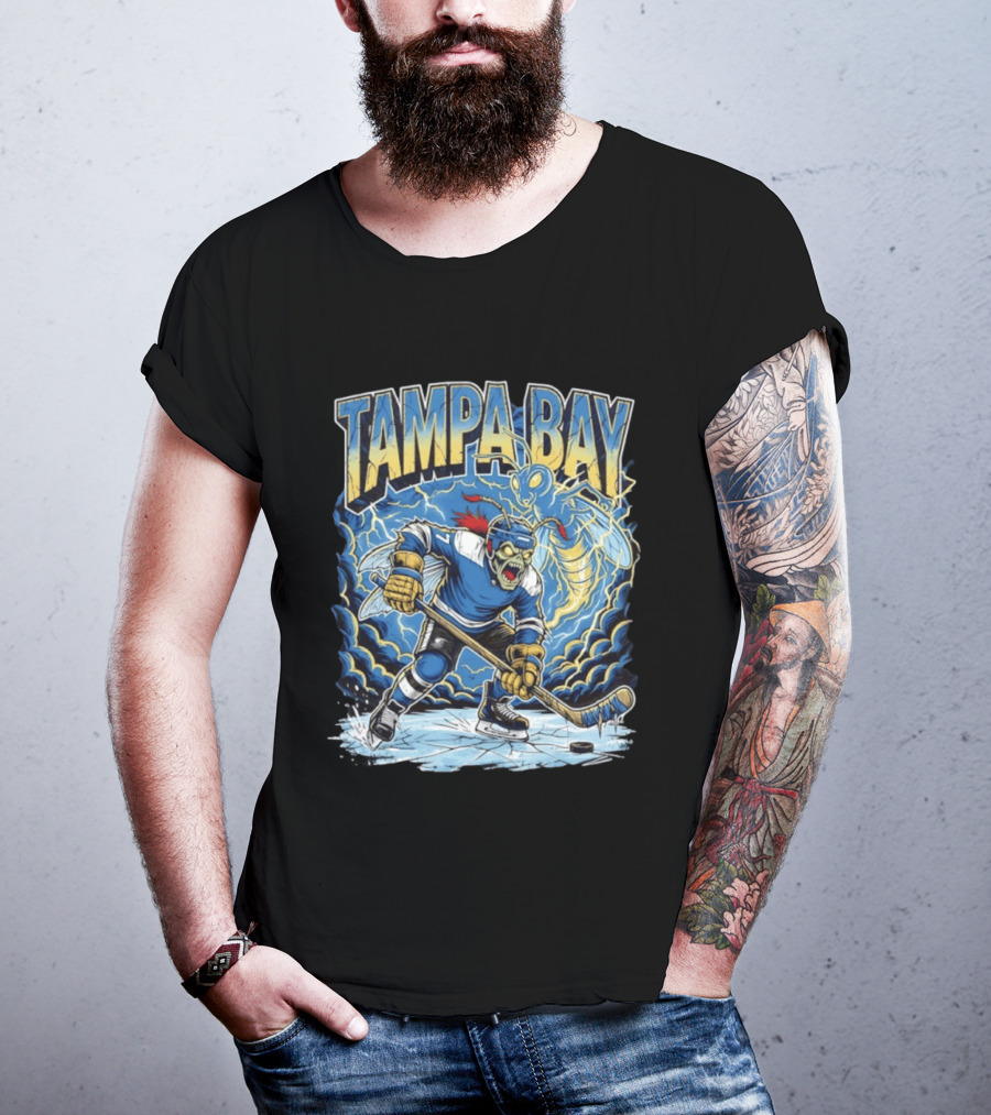 Tampa Bay Lightning ThunderBug Hockey Ice Storm Burst T-Shirt