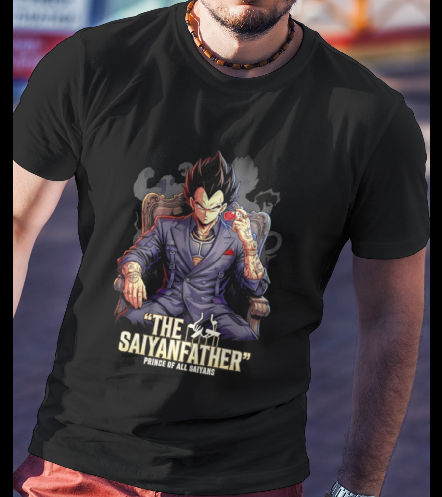 Vegeta The Saiyanfather Prince Of All Saiyans Mafia Style Anime Fusion T-Shirt
