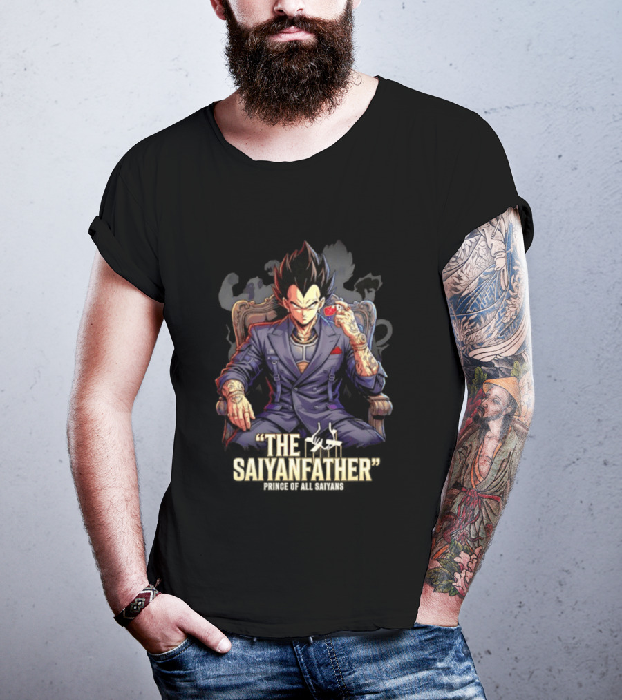 Vegeta The Saiyanfather Prince Of All Saiyans Mafia Style Anime Fusion T-Shirt