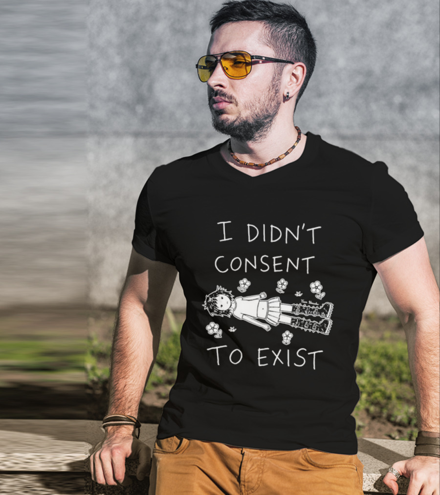 Girl I Didn't Consent To Exist Flower With Cute Anime Drawing T-Shirt