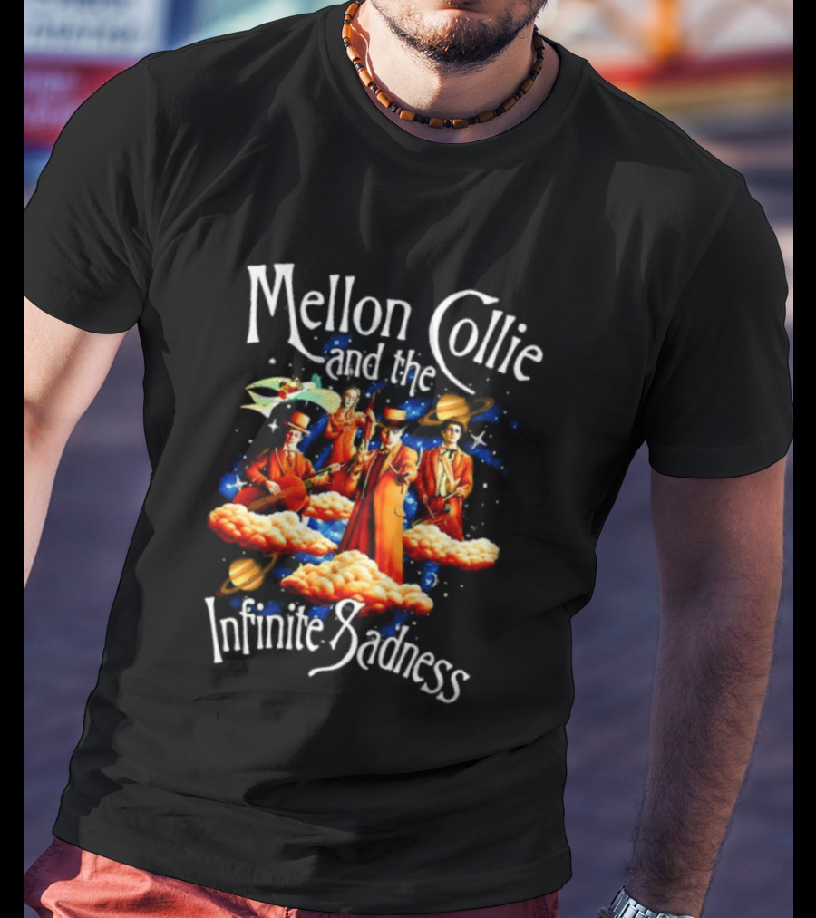Mellon Collie And The Infinite Sadness Band Members With Surreal Clouds And Vibrant Splashes T-Shirt
