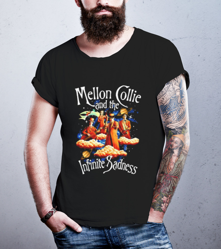 Mellon Collie And The Infinite Sadness Band Members With Surreal Clouds And Vibrant Splashes T-Shirt