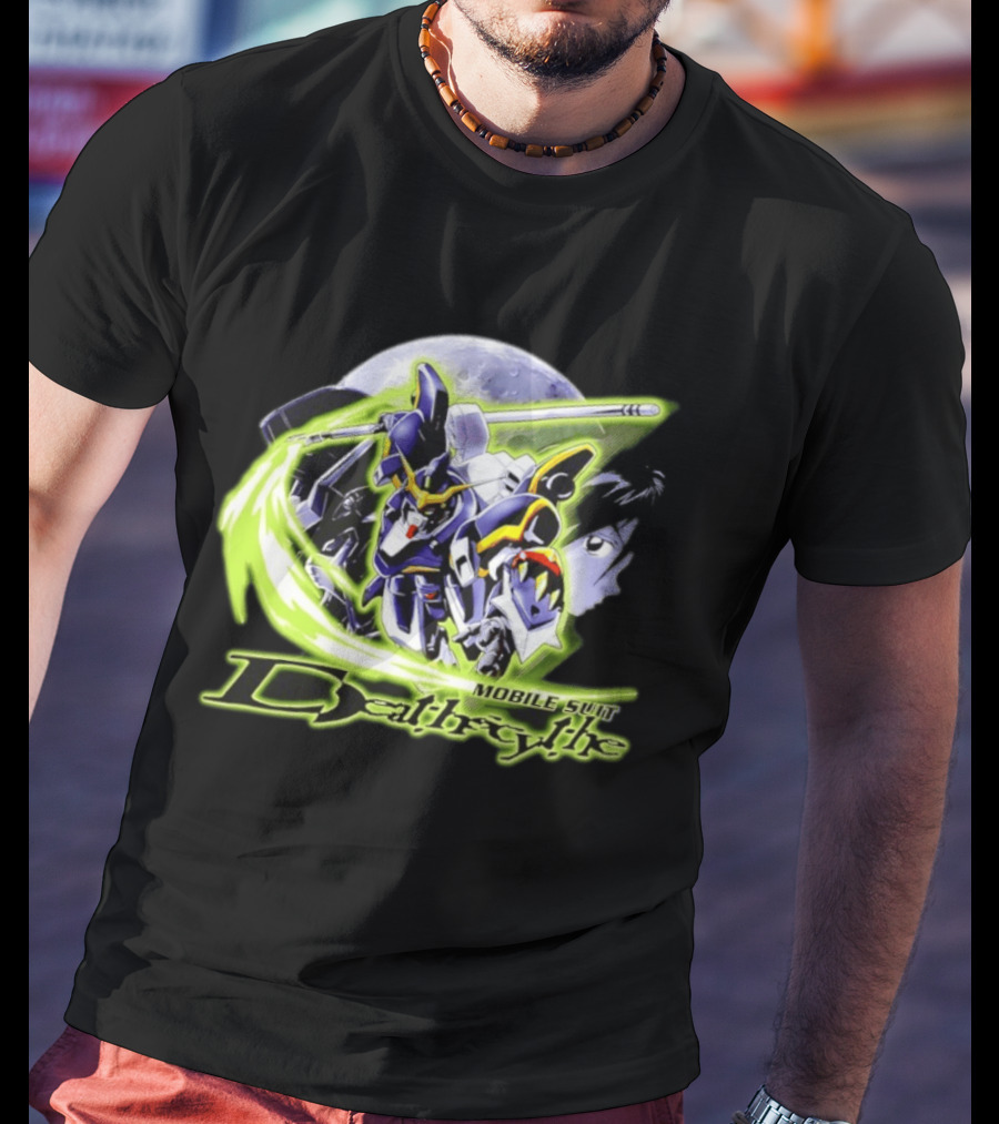 Mobile Suit Deathrythe Mecha Battle Moon Scene T-Shirt