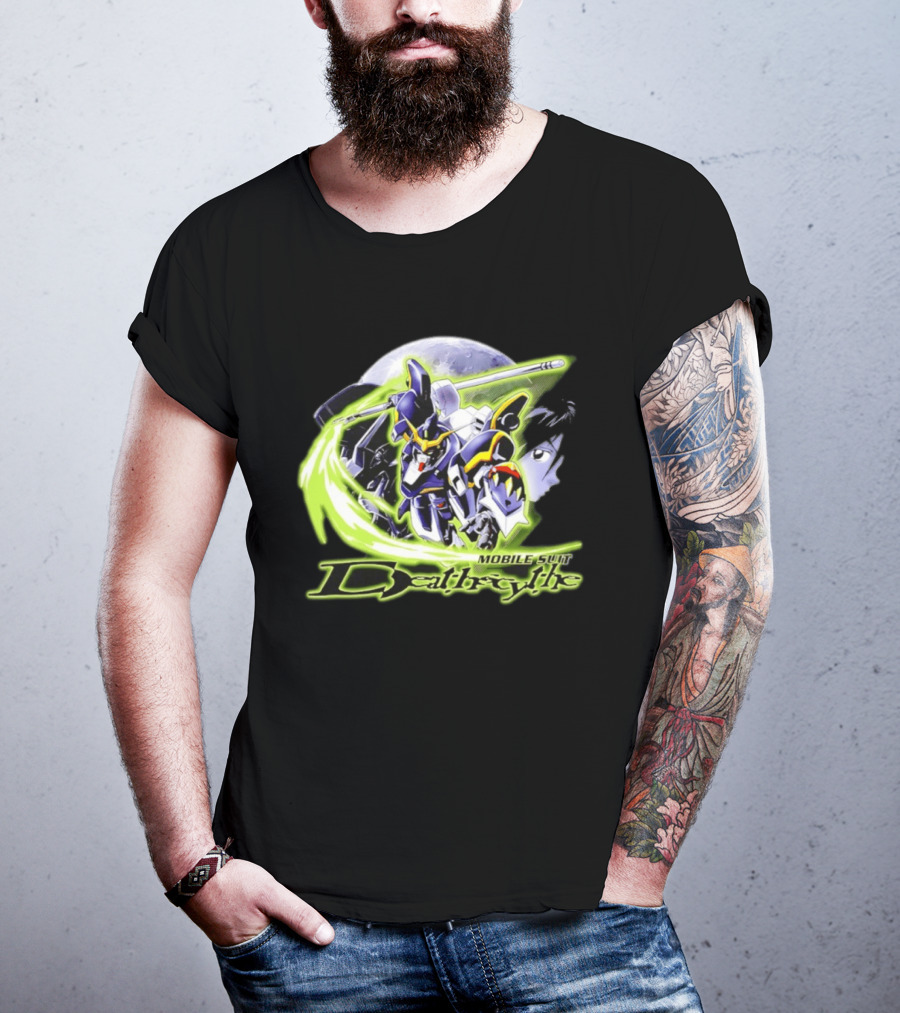 Mobile Suit Deathrythe Mecha Battle Moon Scene T-Shirt