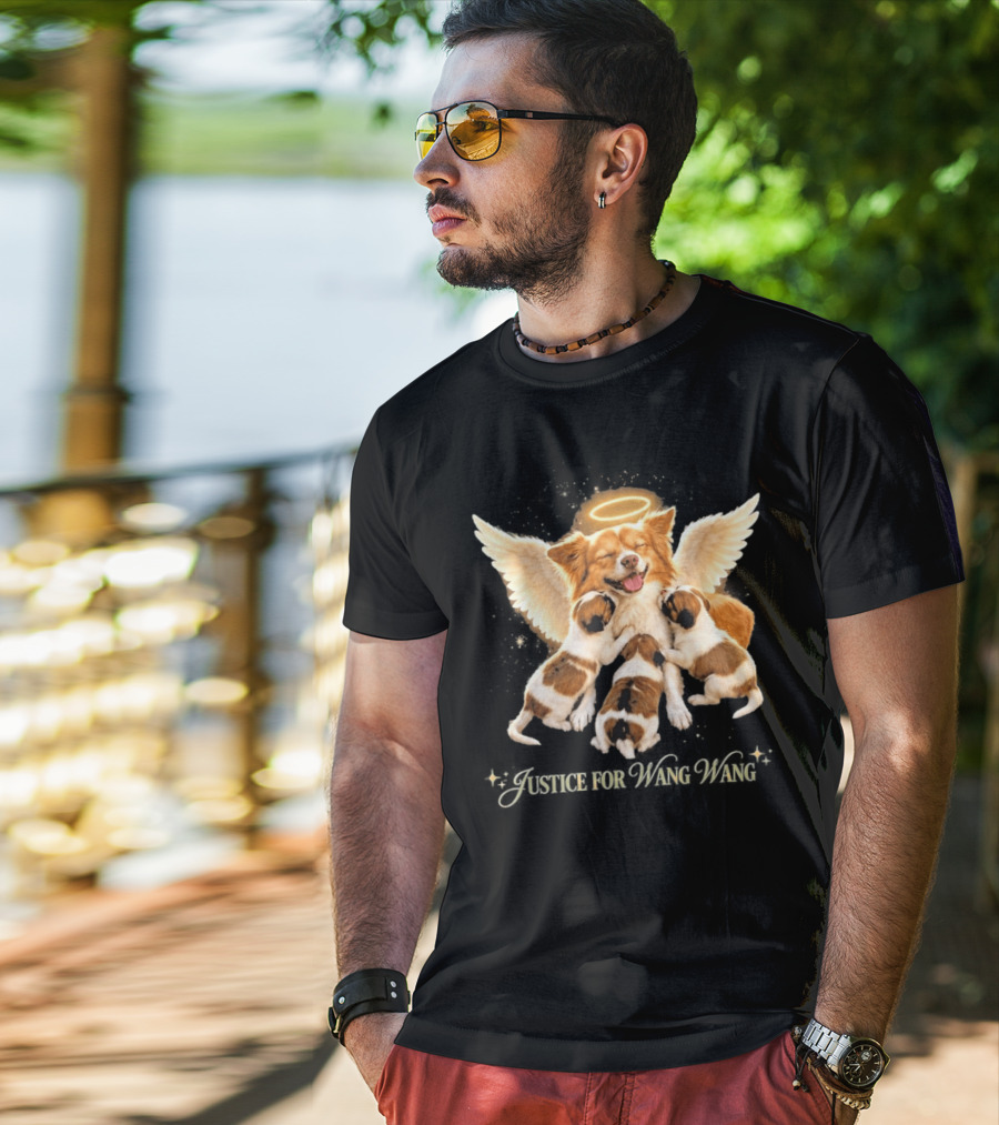 2026 Justice For Wang Wang Dog Angelic Puppies T-Shirt