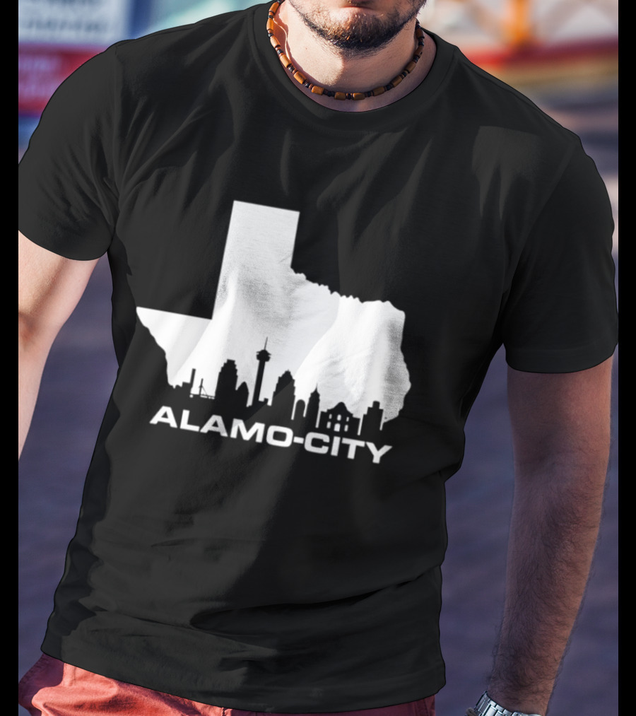 Alamo City San Antonio Skyline Texas Map T-Shirt