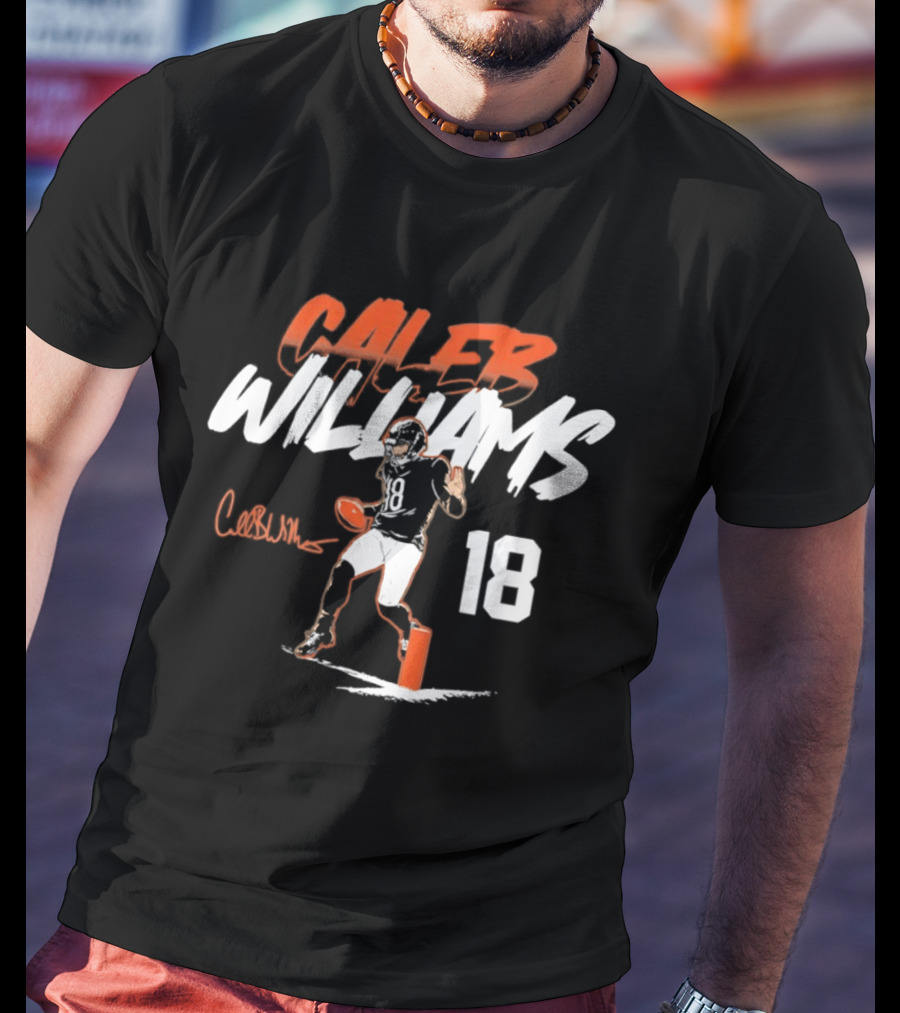 Caleb Williams 18 Chicago Bears 2026 Quarterback Pose T-Shirt