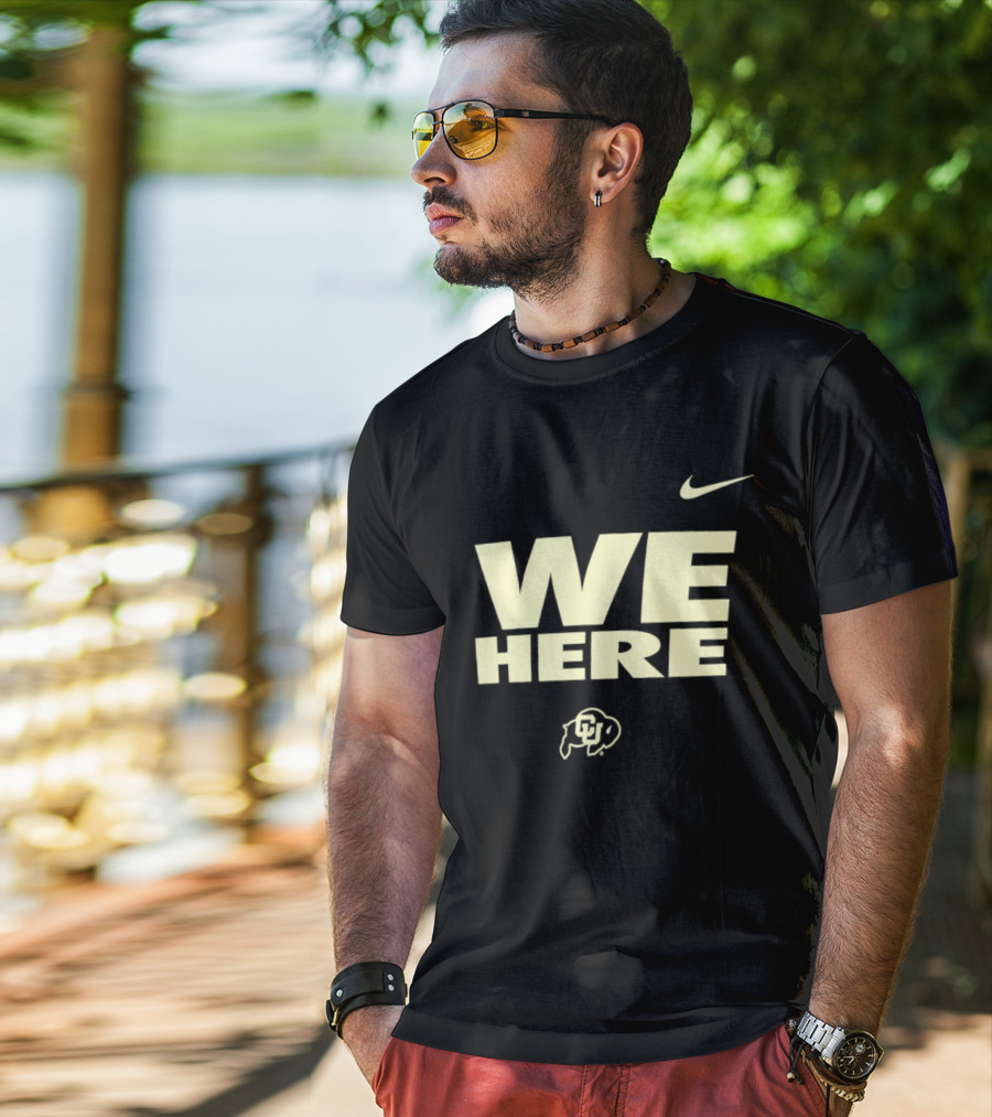 We Here Colorado Buffaloes Nike Sports Branding T-Shirt