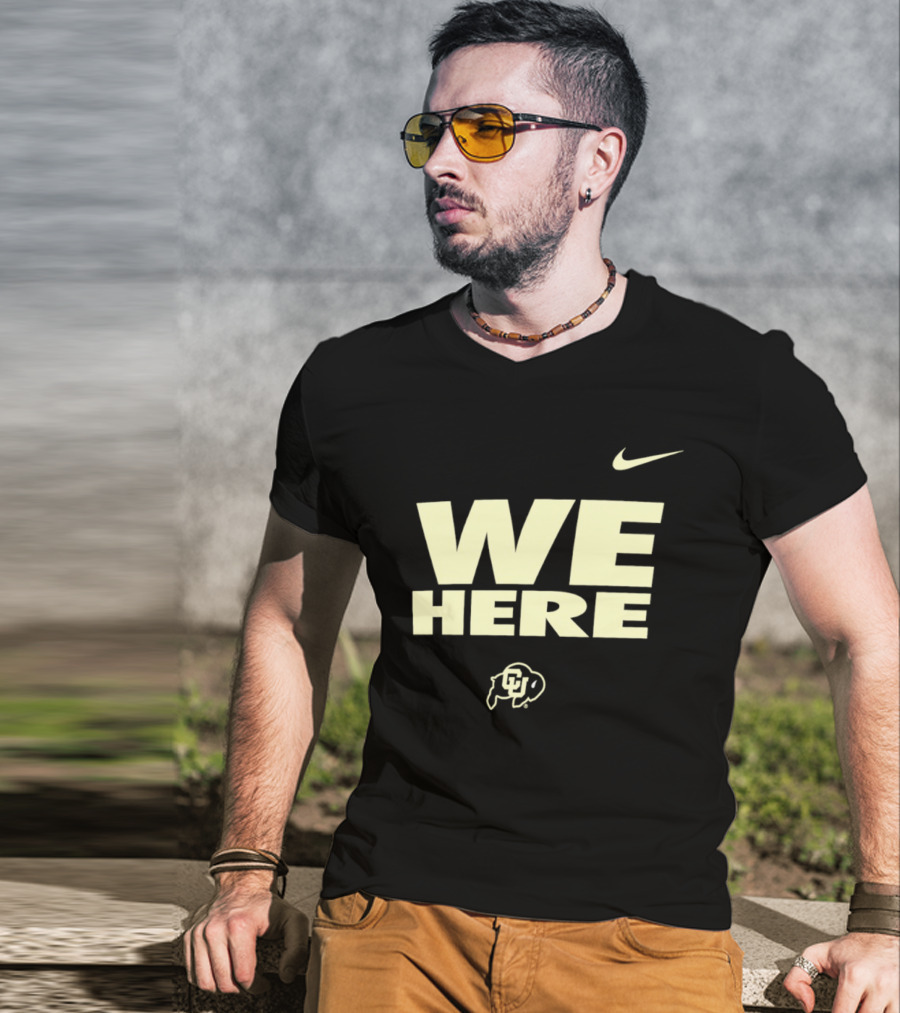 We Here Colorado Buffaloes Nike Sports Branding T-Shirt