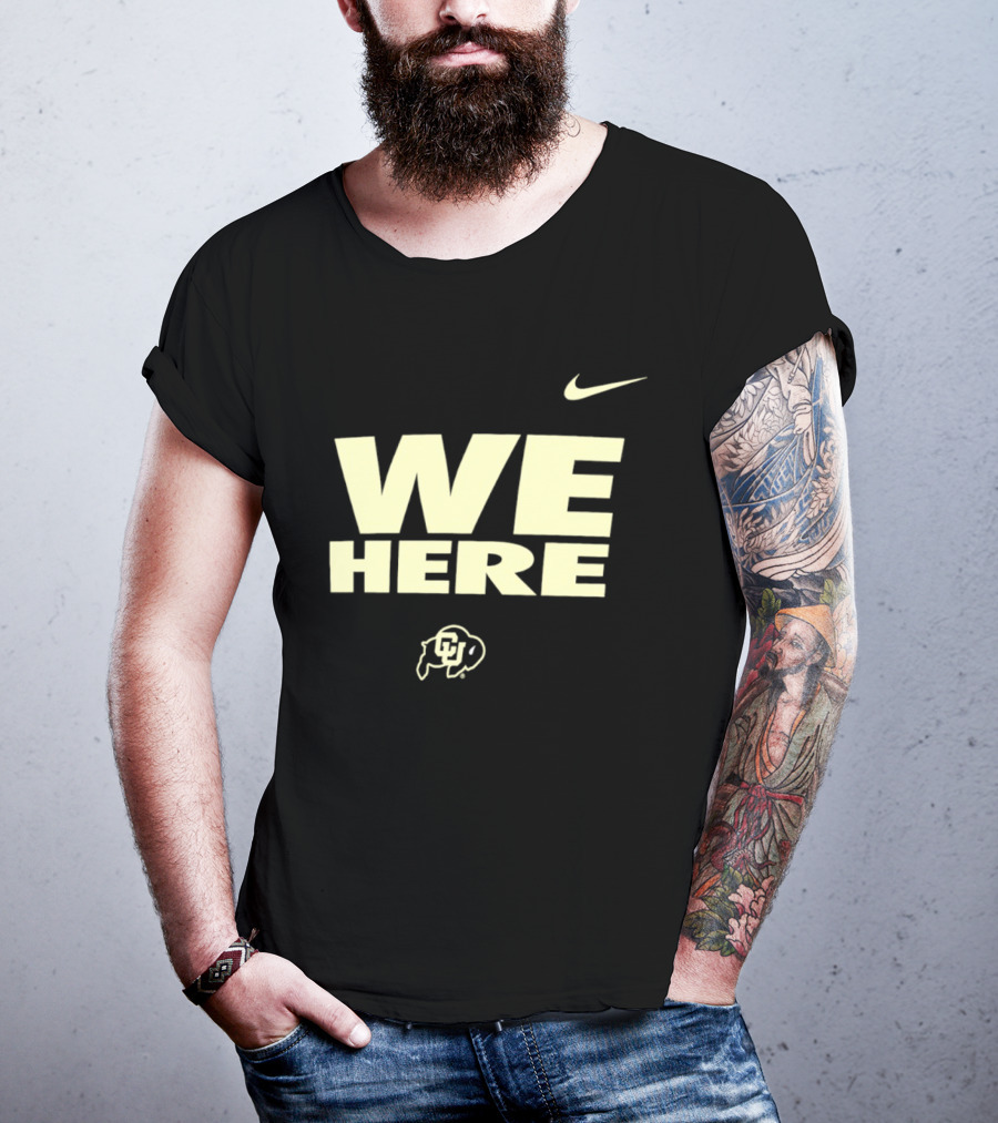 We Here Colorado Buffaloes Nike Sports Branding T-Shirt