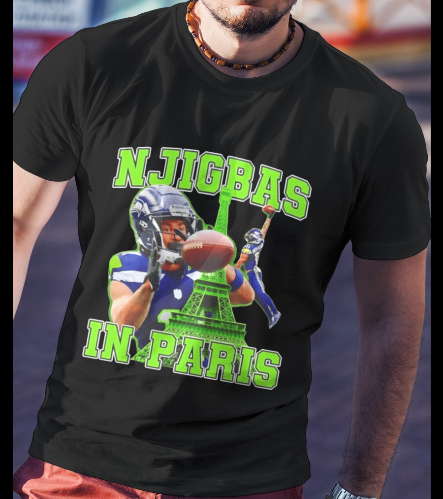 Seattle Seahawks Jaxon Smith Njigba Njigbas In Paris T-Shirt