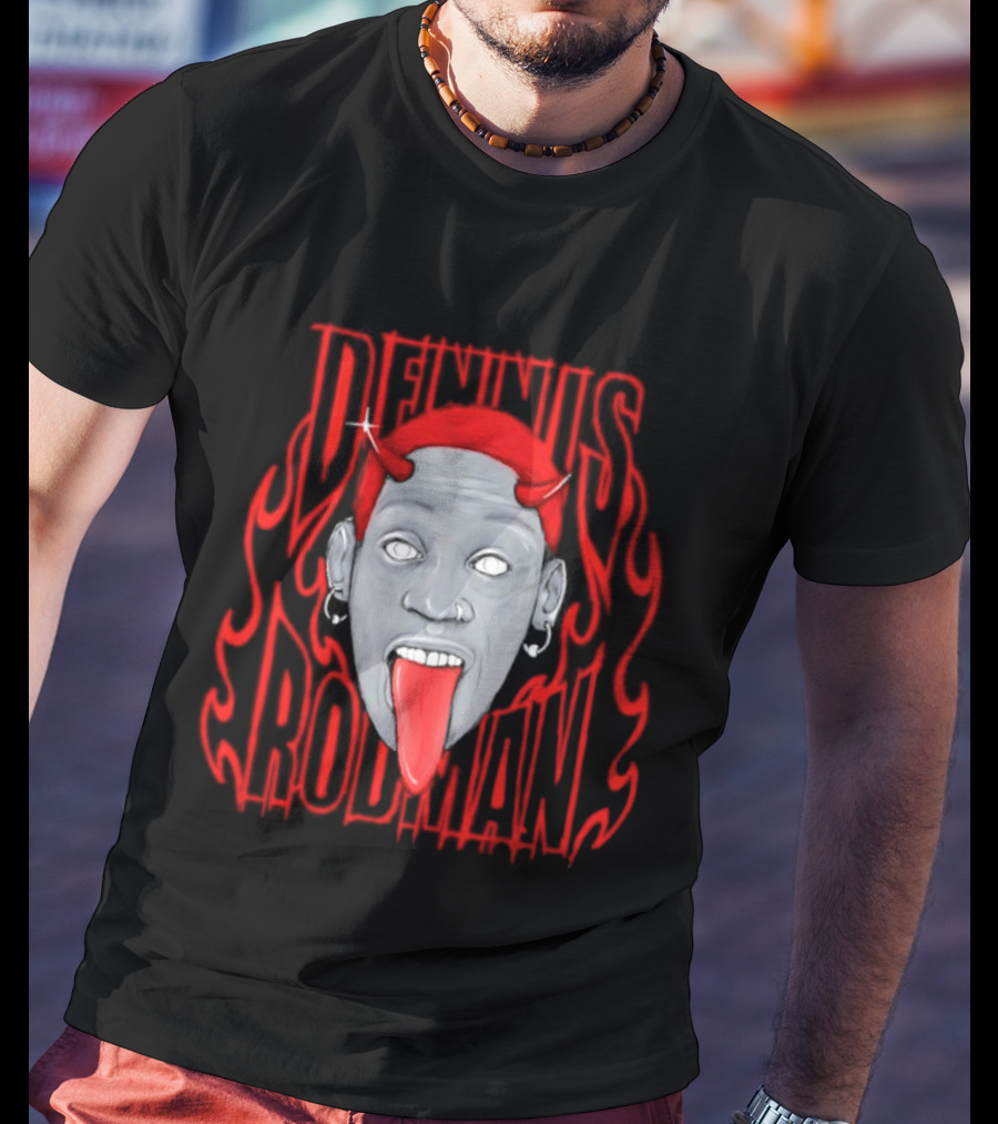 Dennis Rodman Devil Chicago Bulls NBA Head T-Shirt