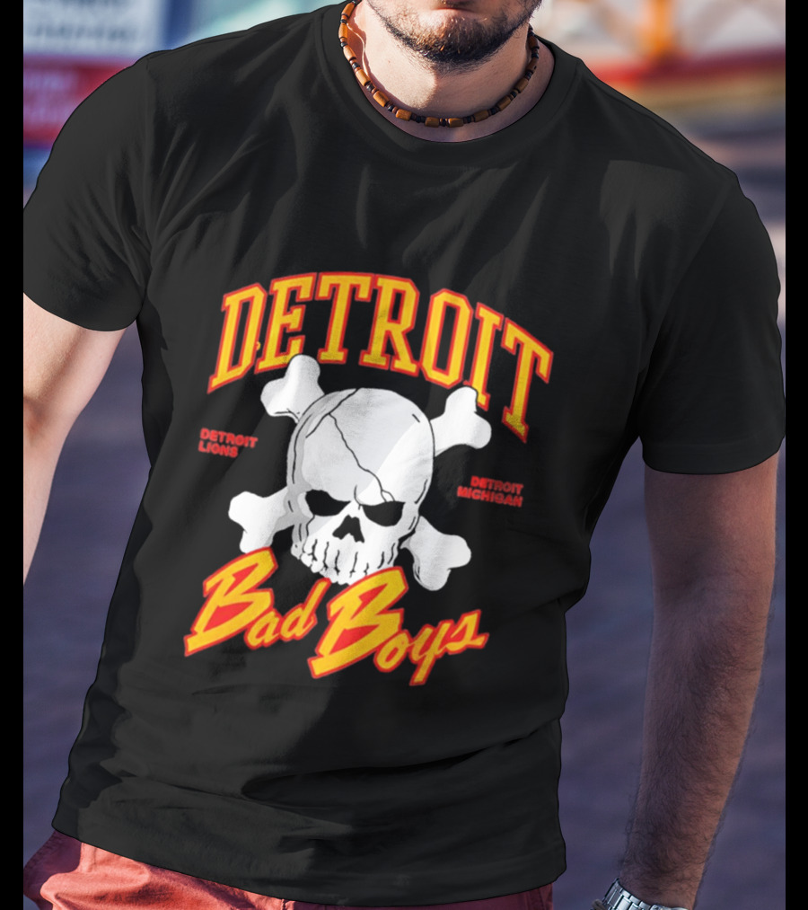 Detroit Lions Bad Boys Skull Detroit Michigan T-Shirt