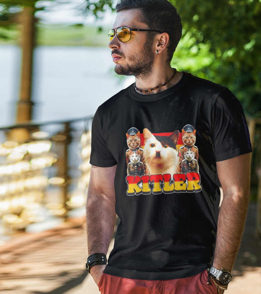 Kitler Meme Cat With German Flag And Cats In Uniforms T-Shirt