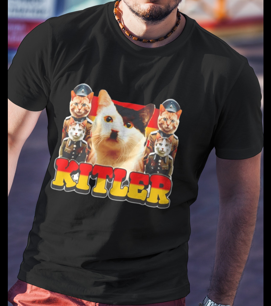 Kitler Meme Cat With German Flag And Cats In Uniforms T-Shirt