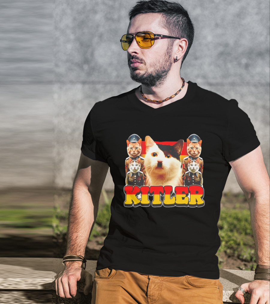 Kitler Meme Cat With German Flag And Cats In Uniforms T-Shirt