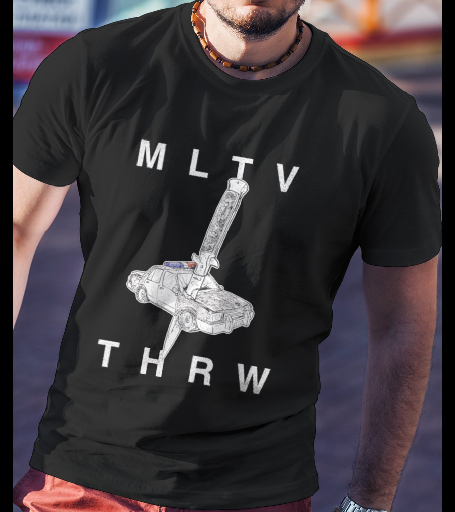MLTV THRW Police Car Knife Punk T-Shirt